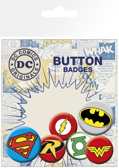 DC Comics Ansteck-Buttons 6er-Pack Logos